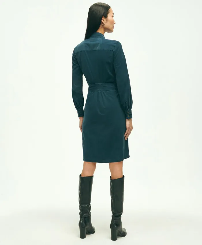 Dresses Women Brooks Brothers Corduroy Shirt Dress Navy