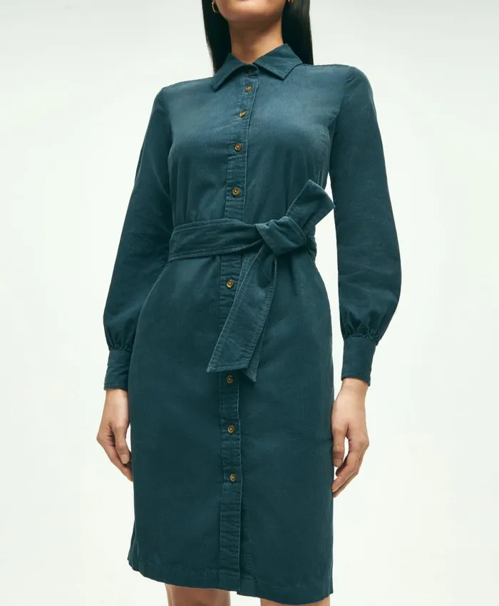 Dresses Women Brooks Brothers Corduroy Shirt Dress Navy