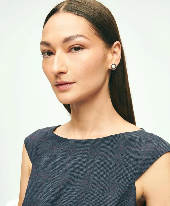 Dresses Women Brooks Brothers Stretch Wool Glenn Plaid Sheath Dress Navy