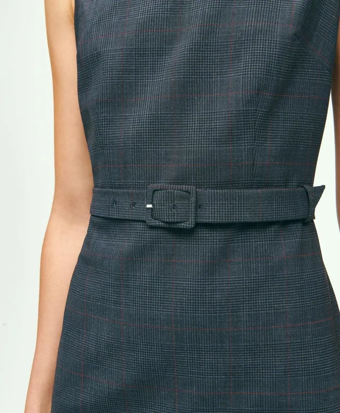 Dresses Women Brooks Brothers Stretch Wool Glenn Plaid Sheath Dress Navy