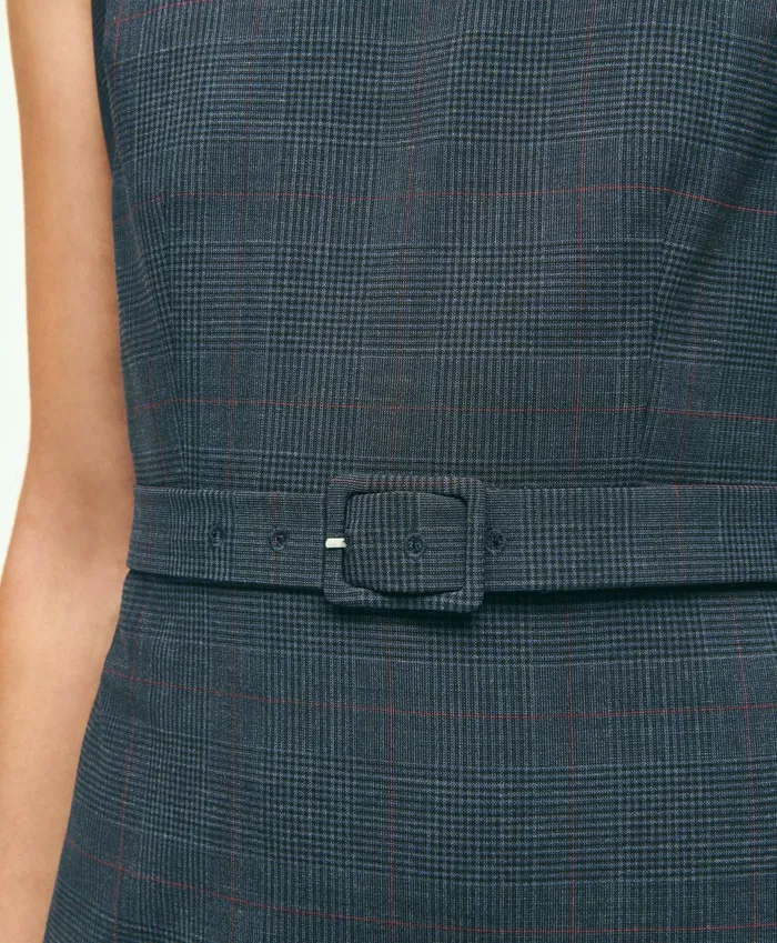 Dresses Women Brooks Brothers Stretch Wool Glenn Plaid Sheath Dress Navy