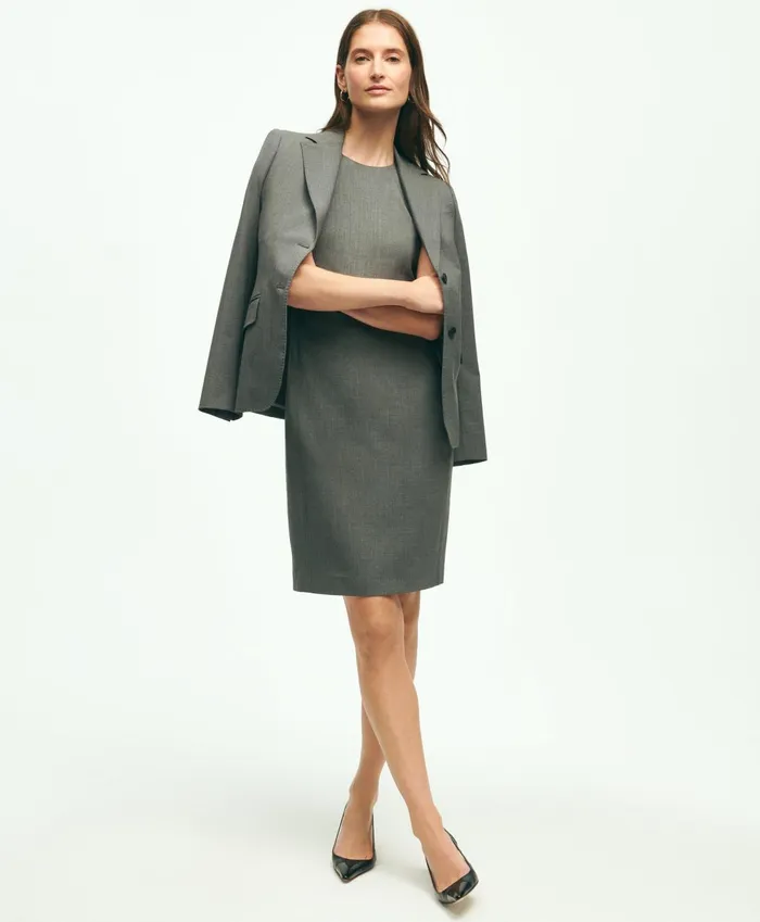 Dresses Women Brooks Brothers The Essential Brooks Brothers Stretch Wool Sheath Dress Dark Grey