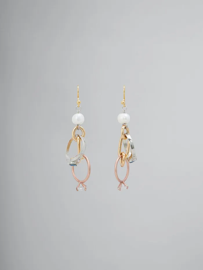 Drop Earrings With Chains And Rings Women Marni Earrings