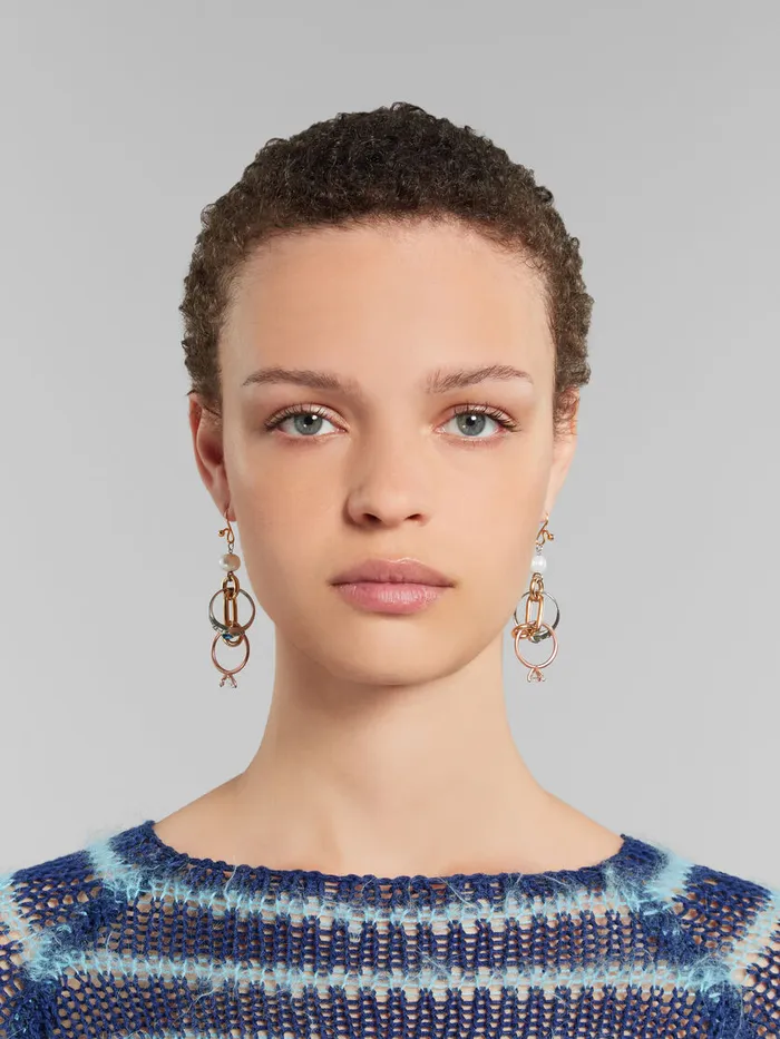 Drop Earrings With Chains And Rings Women Marni Earrings