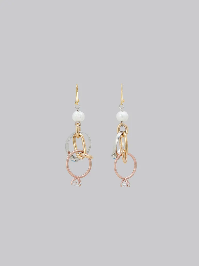 Drop Earrings With Chains And Rings Women Marni Earrings
