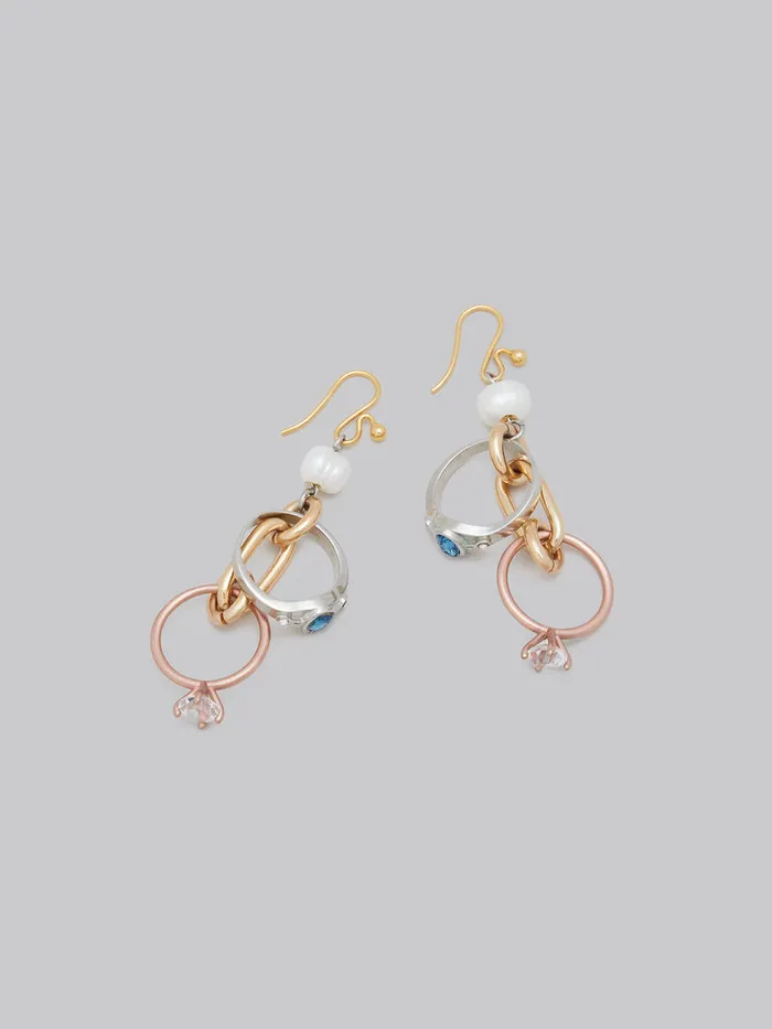 Drop Earrings With Chains And Rings Women Marni Earrings