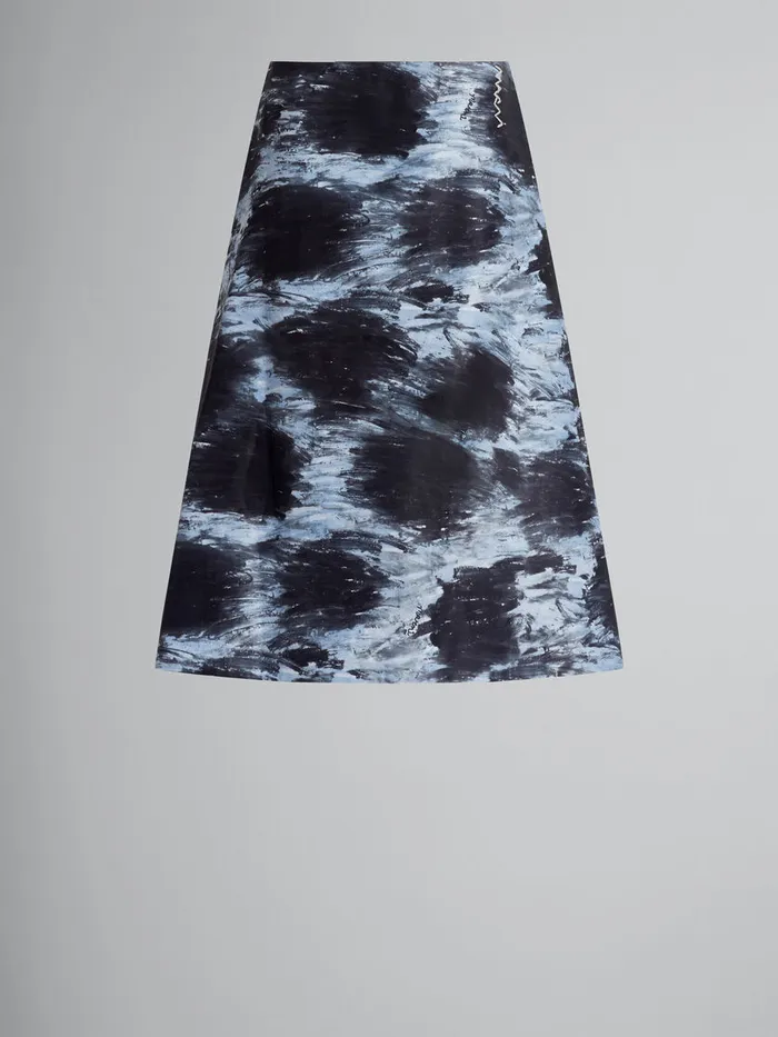Duchesse Flared Skirt With Crayon Leopard Print Women Marni Skirts