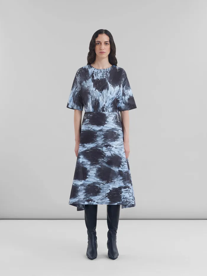 Duchesse Flared Skirt With Crayon Leopard Print Women Marni Skirts