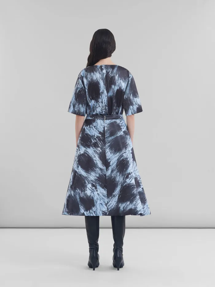 Duchesse Flared Skirt With Crayon Leopard Print Women Marni Skirts