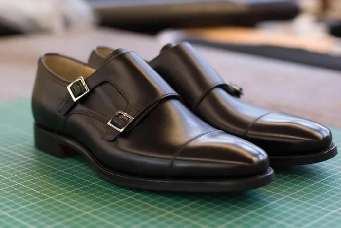 Edison 8211 Black Calf Mens Barker Shoes Monk Straps