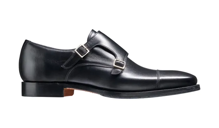 Edison 8211 Black Calf Mens Barker Shoes Monk Straps