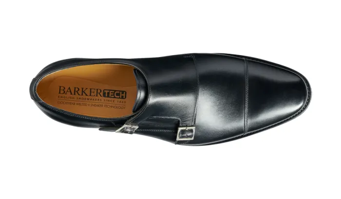 Edison 8211 Black Calf Mens Barker Shoes Monk Straps