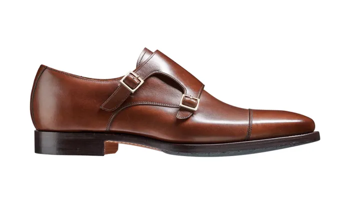 Edison 8211 Dark Walnut Calf Mens Barker Shoes Monk Straps