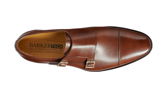 Edison 8211 Dark Walnut Calf Mens Barker Shoes Monk Straps