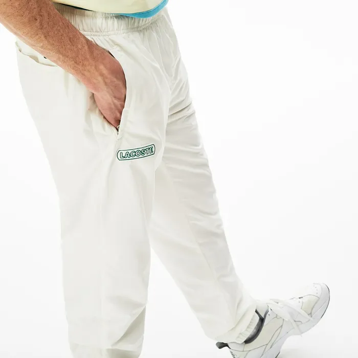 Elastic Waistband Trackpants White Mens Lacoste Pants and Shorts Popular