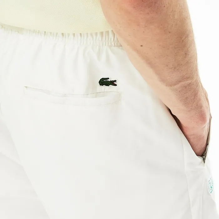Elastic Waistband Trackpants White Mens Lacoste Pants and Shorts Popular