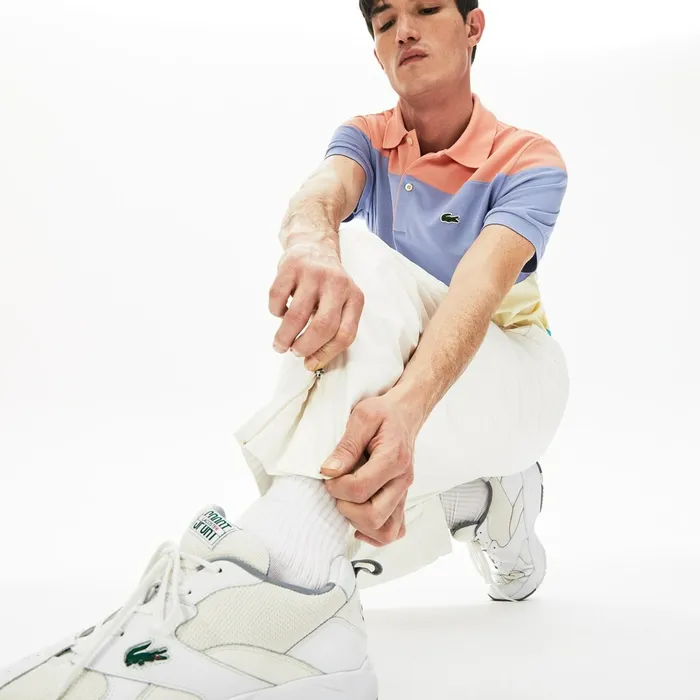 Elastic Waistband Trackpants White Mens Lacoste Pants and Shorts Popular