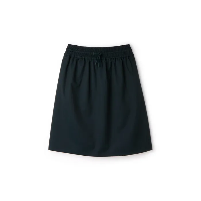 Elasticized Waist Flowing Stretch Wool Knit Skirt Green Womens Lacoste Dresses and Skirts Online Outlet Store