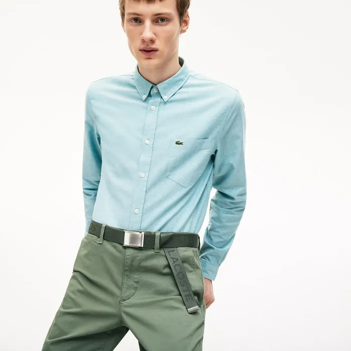 Embossed Woven Belt Thyme Mens Lacoste Belts Online