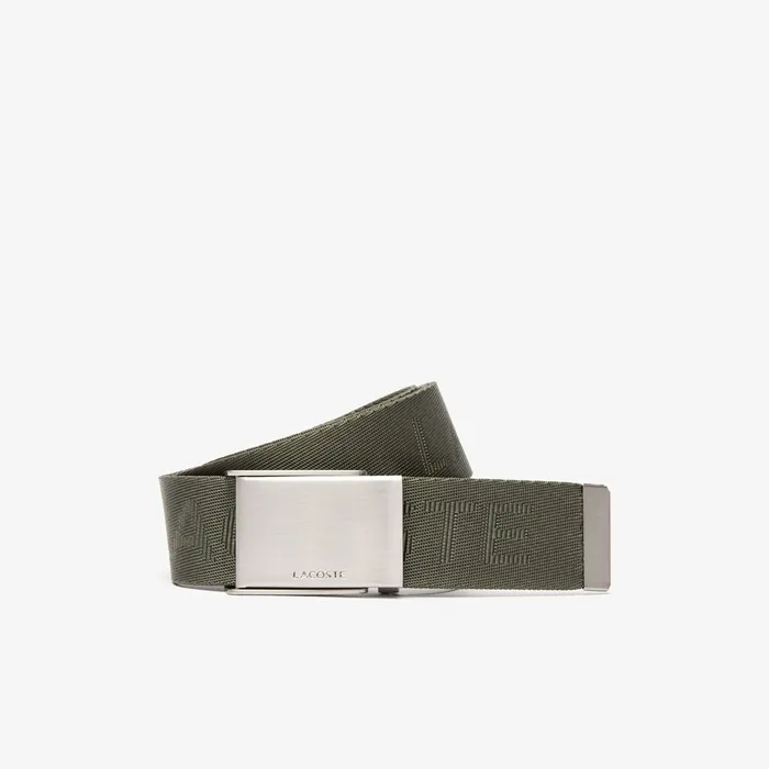 Embossed Woven Belt Thyme Mens Lacoste Belts Online