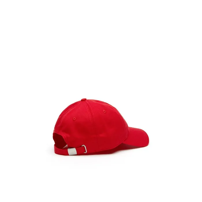 Embroidered Crocodile Cotton Cap Red Mens Lacoste Caps and Hats Cheap On Sale