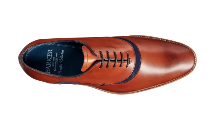 Emerson 8211 Antique Rosewood Navy Suede Mens Barker Shoes Oxfords