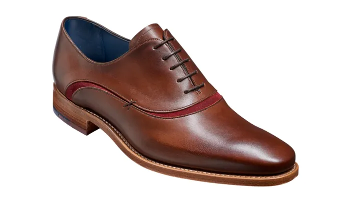 Emerson 8211 Walnut Burgundy Suede Mens Barker Shoes Oxfords