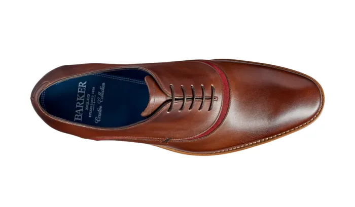 Emerson 8211 Walnut Burgundy Suede Mens Barker Shoes Oxfords
