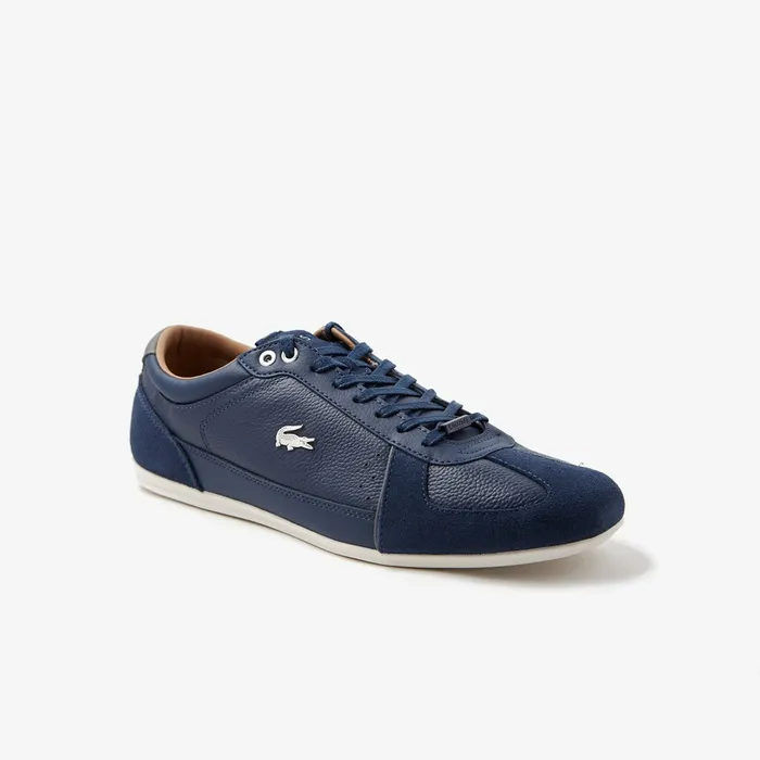 Evara Leather and Suede Sneakers NavyDark Grey Mens Lacoste Sneakers Outlet Factory