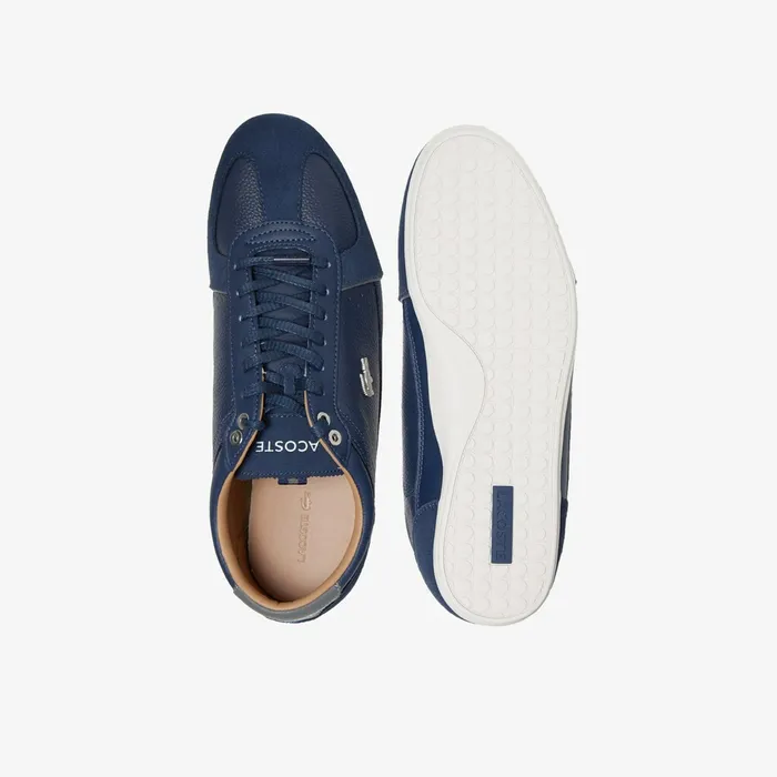 Evara Leather and Suede Sneakers NavyDark Grey Mens Lacoste Sneakers Outlet Factory