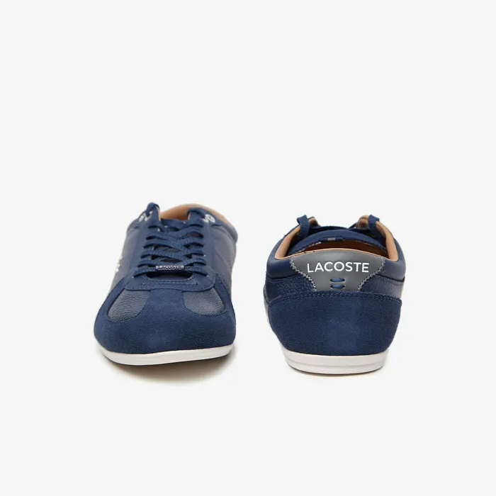 Evara Leather and Suede Sneakers NavyDark Grey Mens Lacoste Sneakers Outlet Factory