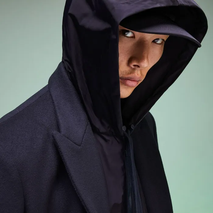 Fashion Show DoubleBreasted Coat Navy Blue Mens Lacoste Jackets and Coats Online Outlet Store