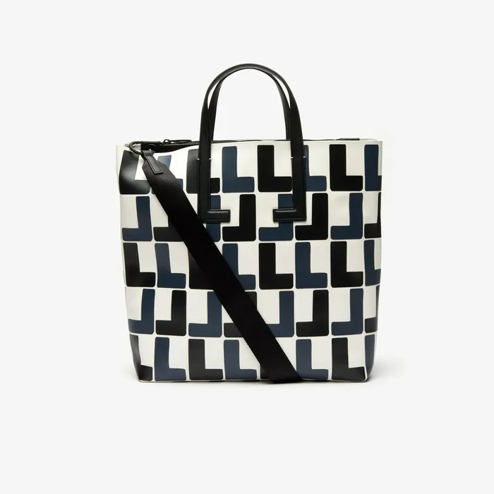 Fashion Show Monogram Leather Double Tote L Allover Womens Lacoste Bags Casaul