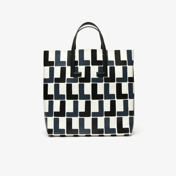 Fashion Show Monogram Leather Double Tote L Allover Womens Lacoste Bags Casaul