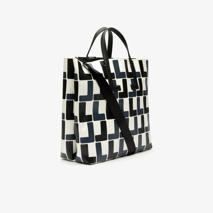 Fashion Show Monogram Leather Double Tote L Allover Womens Lacoste Bags Casaul