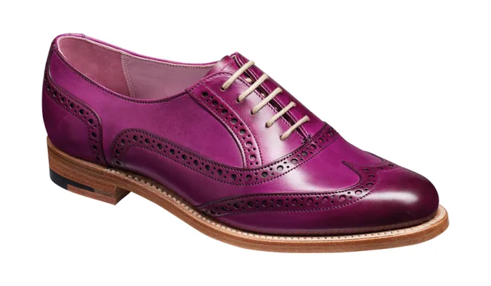 Fearne 8211 Purple Hand Painted Womens Barker Shoes Brogues