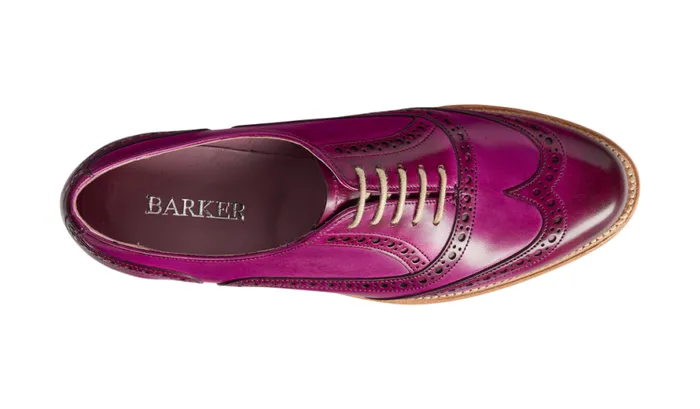 Fearne 8211 Purple Hand Painted Womens Barker Shoes Brogues