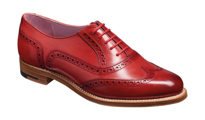 Fearne 8211 Red Hand Painted Womens Barker Shoes Brogues
