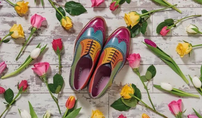 Fearne 8211 Red Hand Painted Womens Barker Shoes Brogues