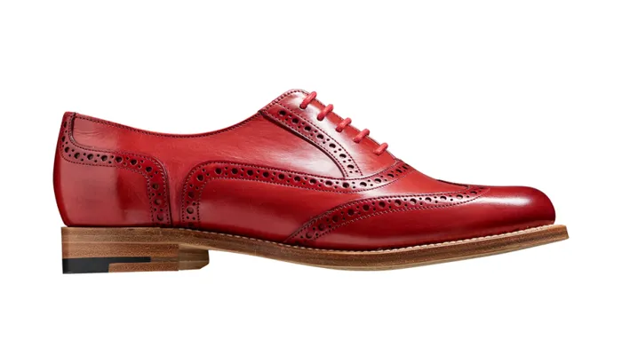 Fearne 8211 Red Hand Painted Womens Barker Shoes Brogues