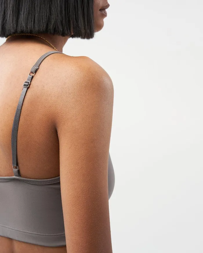 Female Sports Bra Charcoal Gray Grey Women Filling Pieces TShirts and Shirts