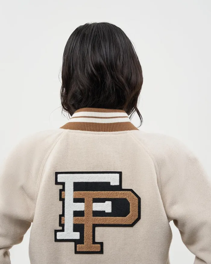 Female Varsity Jacket Off White Beige Women Filling Pieces Coats and Jackets