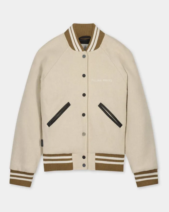Female Varsity Jacket Off White Beige Women Filling Pieces Coats and Jackets