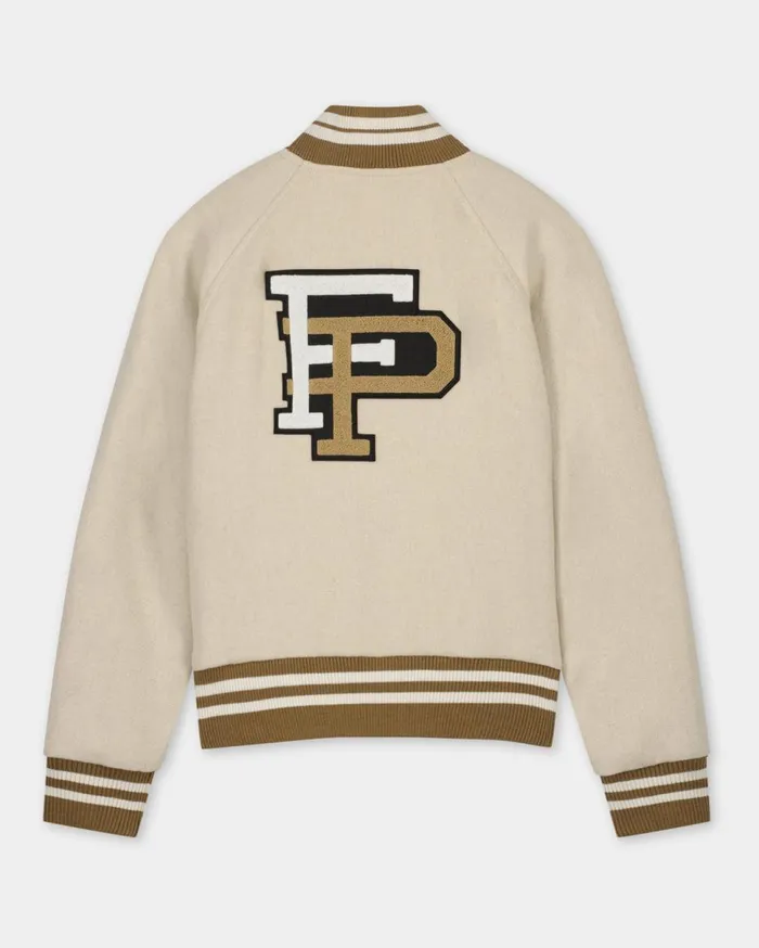 Female Varsity Jacket Off White Beige Women Filling Pieces Coats and Jackets