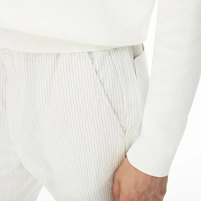 Fine Striped Cotton Linen Chinos WhiteDark Grey Mens Lacoste Pants and Shorts USA