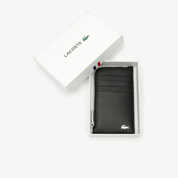 Fitzgerald Leather Card Holder Black Mens Lacoste Small Leather Goods Cheap On Sale
