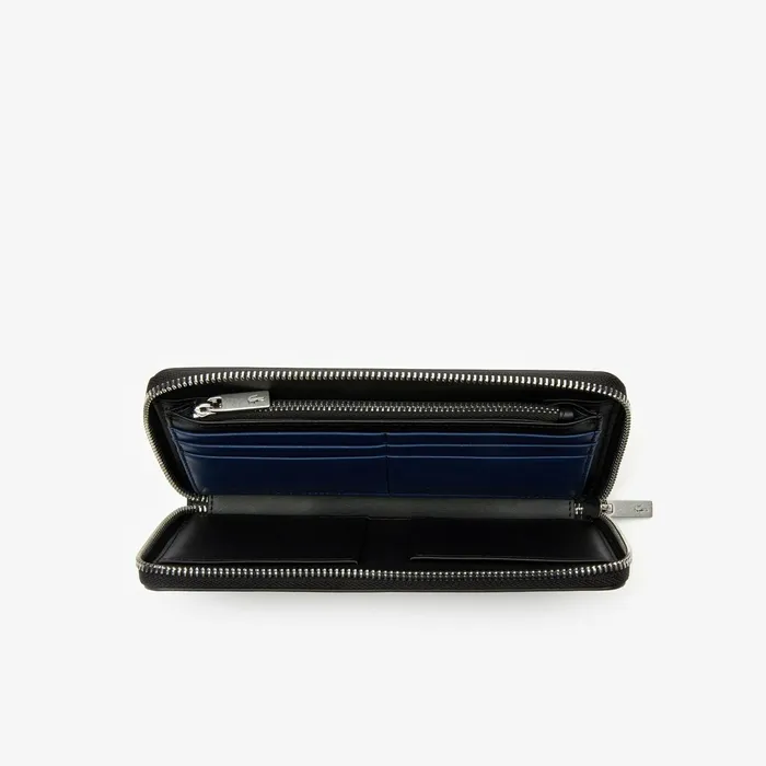Fitzgerald Multicolour Branded Leather Wallet Black Blue Depths Multico Mens Lacoste Small Leather Goods Casaul