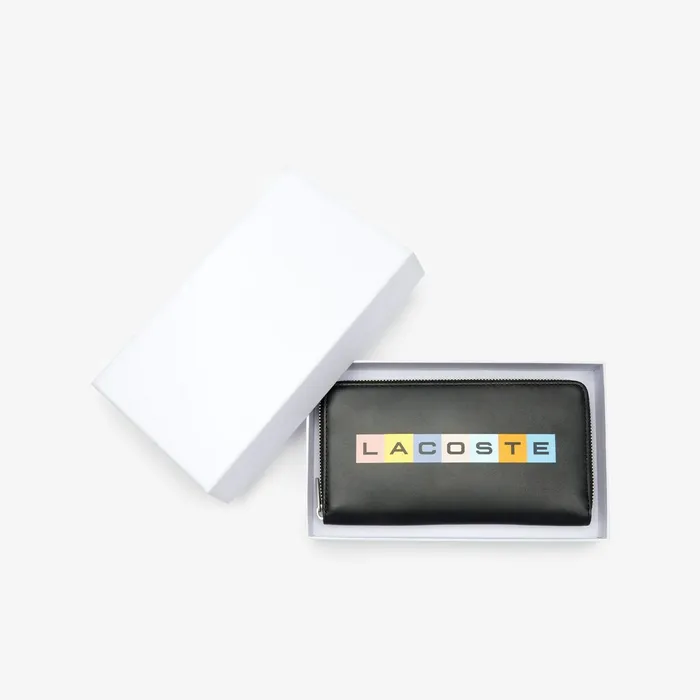 Fitzgerald Multicolour Branded Leather Wallet Black Blue Depths Multico Mens Lacoste Small Leather Goods Casaul