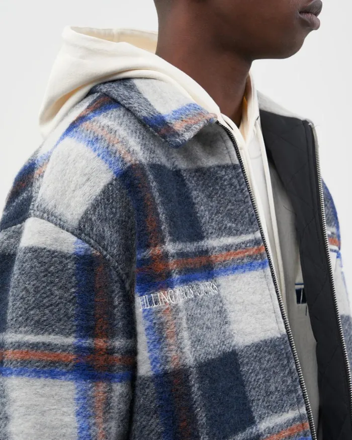 Flannel Jacket Differs Melange Blue MenWomen Filling Pieces Coats and Jackets