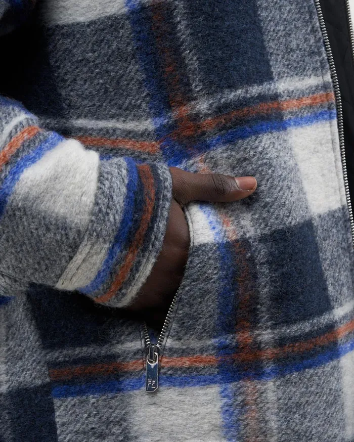 Flannel Jacket Differs Melange Blue MenWomen Filling Pieces Coats and Jackets
